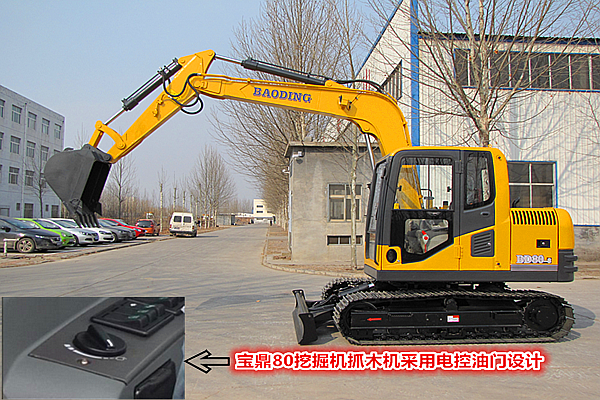 寶鼎履帶80小型挖掘機(jī)采用電控油門設(shè)計